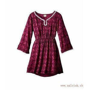 O'Neill Girls Purple LS ILA Kaftan Dress L